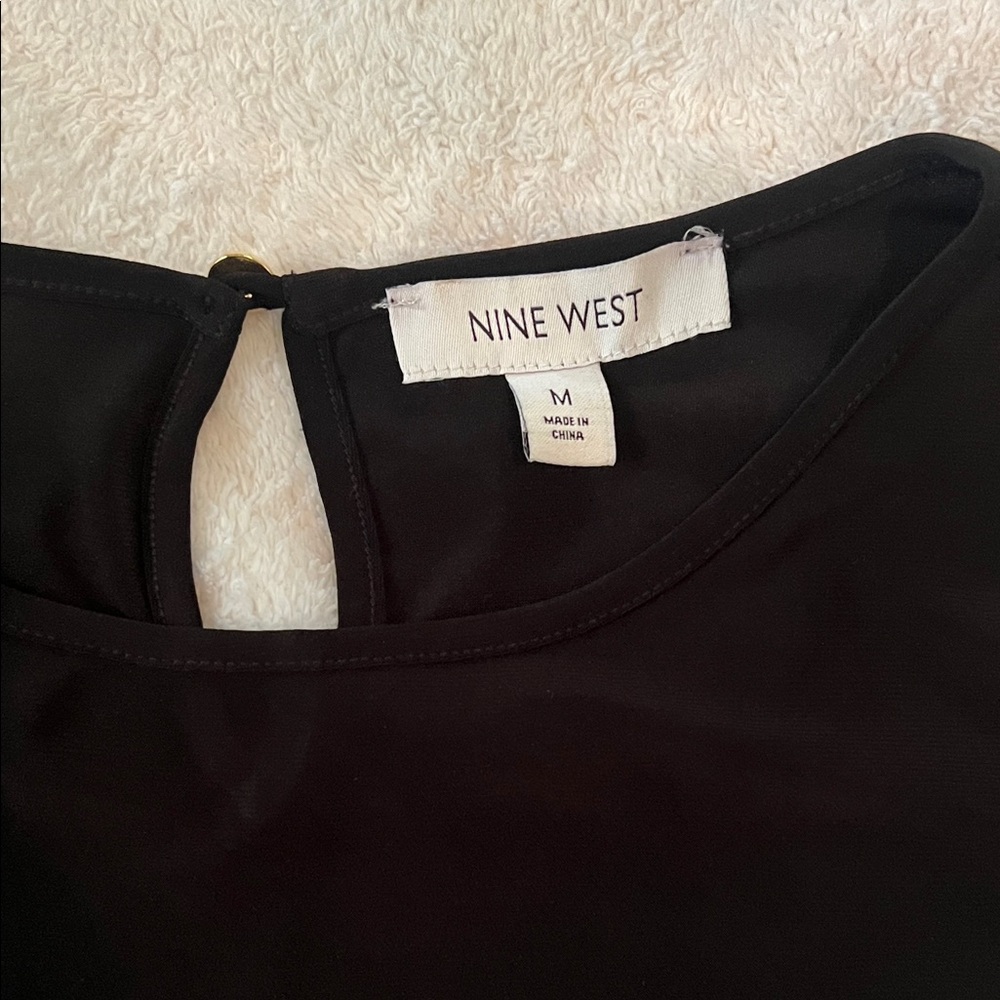 Nine West Black Blouse with Cut-Out Sleeves - Picture 2 of 7